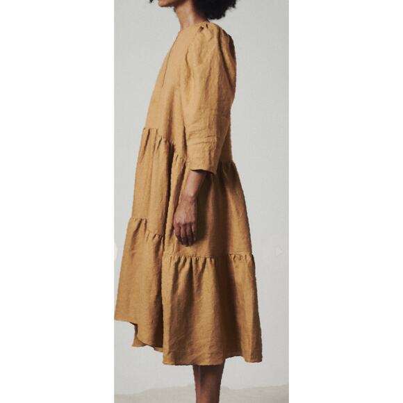 Fabiana Pigna Linen Tiered Midi Dress - Picture 12 of 14